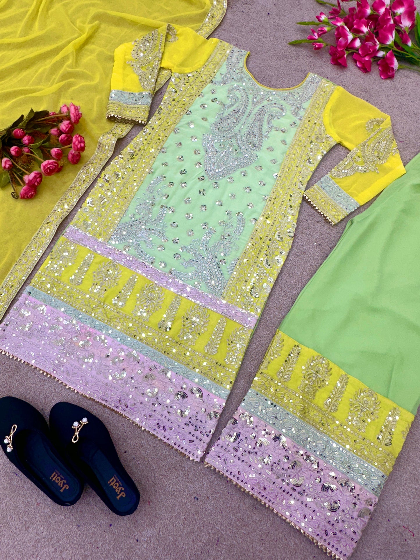 Party Wear Look Fancy Top-Dupatta and Fully Stitched Sharara*