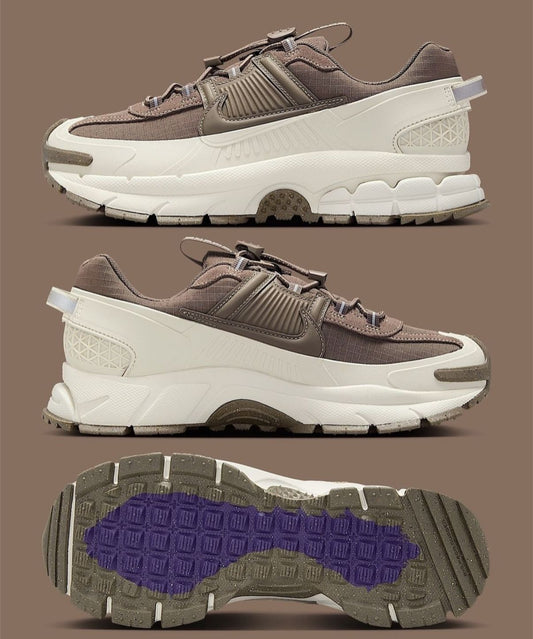 Neutral-Tone Retro Tech Sneakers – Light Bone Brown