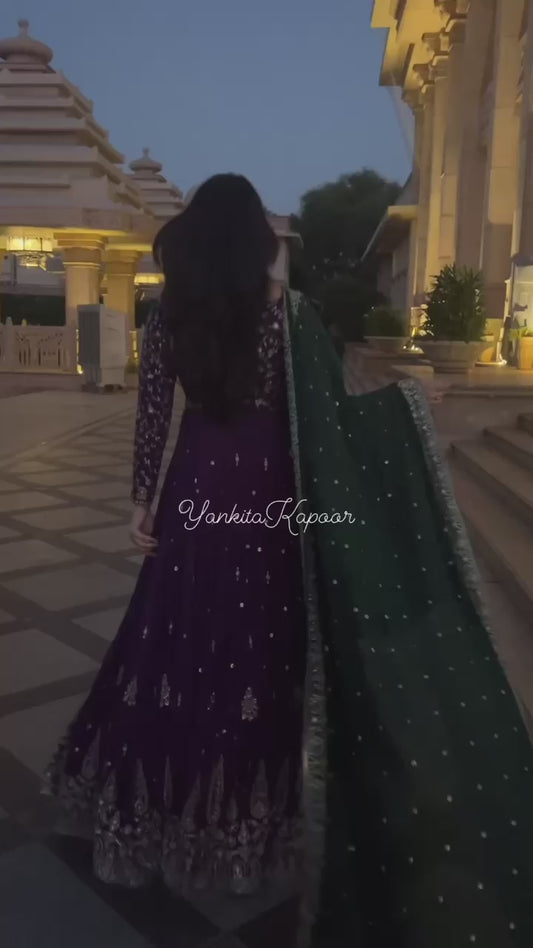 Heavy Embroidery Sequence Work Gown With Fully Stiched