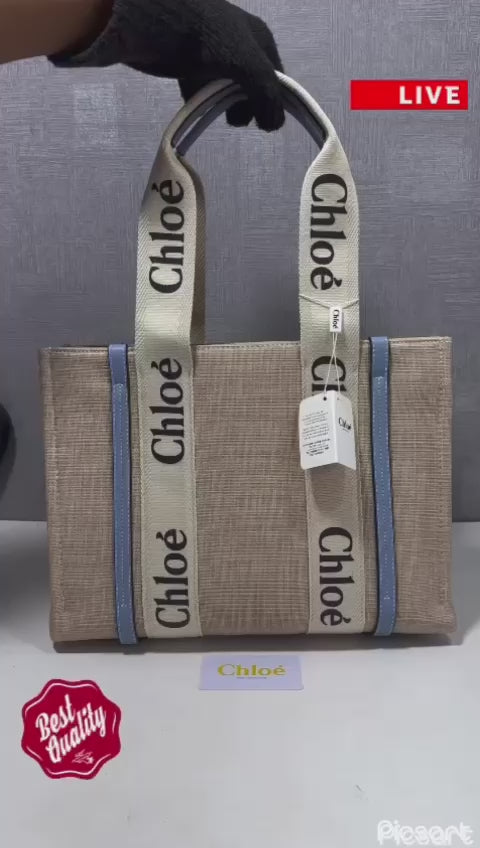CHLOÉ MEDIUM WOODY TOTE HAND BAG