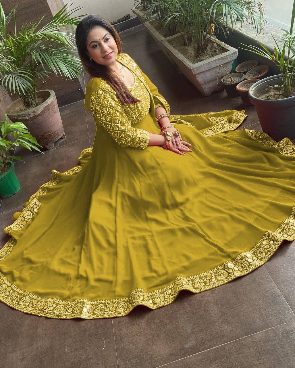 WOMEN'S KURTI EMBROIDERY DOUBLE SEQUENCE CODING WORK KENWAS DUPATTO